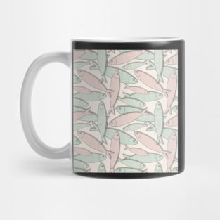 Traditional Portuguese icon. Colored sardines with geometric patterns. Seamless fish pattern Mug